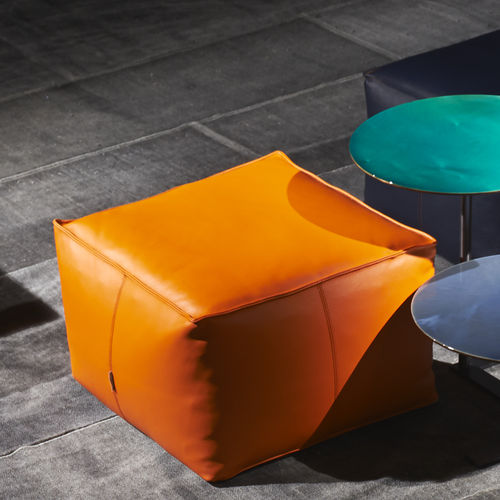 Modernes Sitzkissen - SOFT LITTLE - cierre - Leder / quadratisch