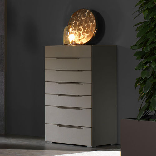 Moderner Chiffonnier - SQUARE - cierre - Leder / grau