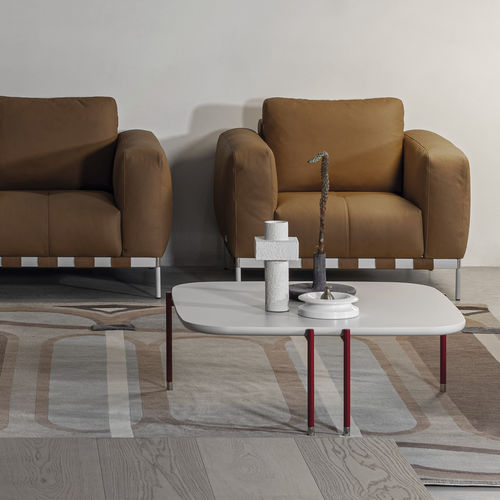 Moderner Couchtisch - MAC - cierre - lackiertes MDF / Gestell aus lackiertem Metall / quadratisch