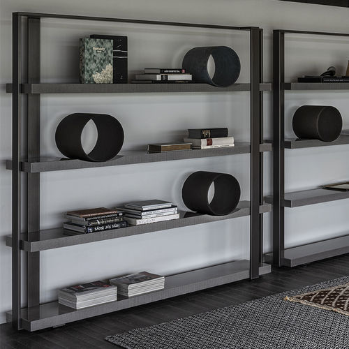 Modernes Bücherregal - o - cierre - Holz / Metall / weiß