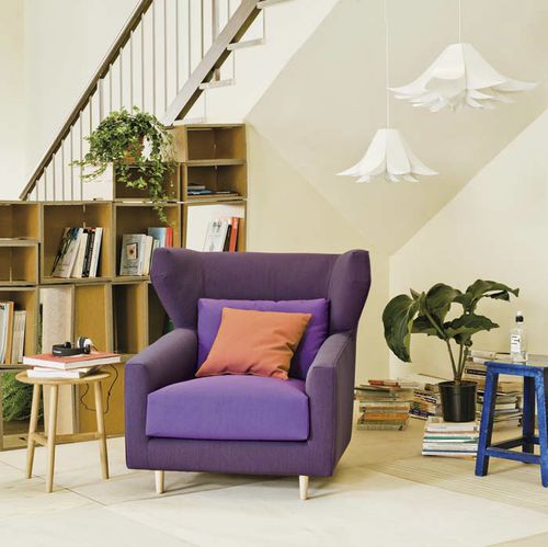 Moderner Sessel - FOLK - SANCAL - Stoff / Holz / Ohren