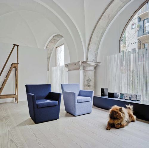 Moderner Sessel - HERA - SANCAL - Leder / Stoff / grau