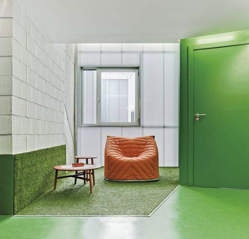 Moderner Sessel - BARNABY - SANCAL - Stoff / gelb / orange