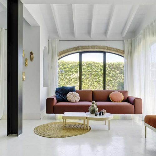 Moderner Couchtisch - MOSAICO - SANCAL - Holz / Marmor / quadratisch
