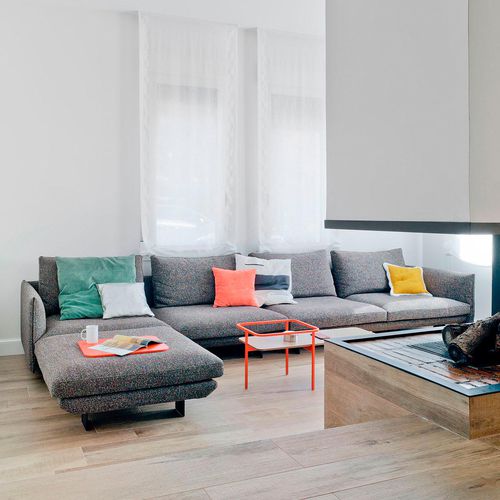 Modulsofa - DEEP - SANCAL - modern / Stoff / braun