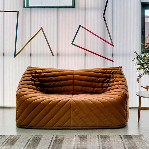 Modernes Sofa - BARNABY - SANCAL - Stoff / braun / grau