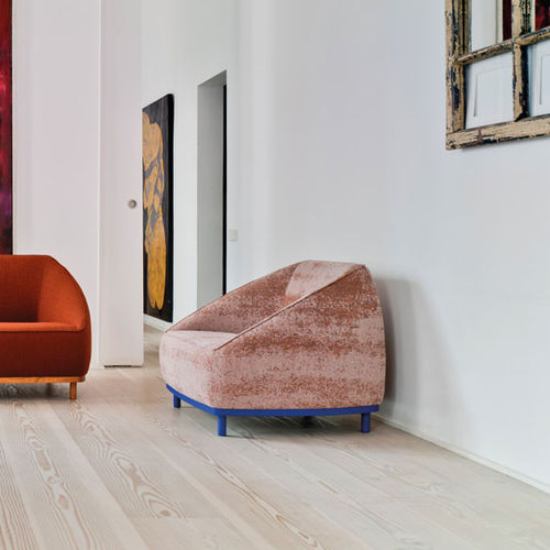 Moderner Sessel - SUMO - SANCAL - Leder / Stoff / grau
