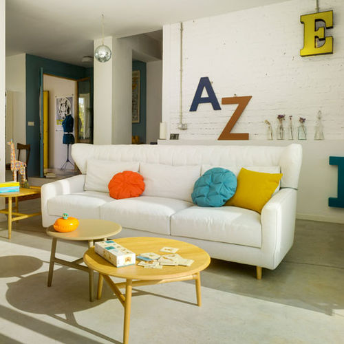 Modernes Sofa - FOLK - SANCAL - Stoff / grau / 3 Plätze