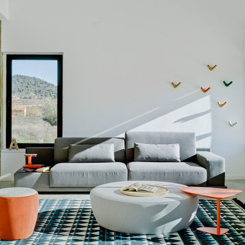 Modernes Sofa - HAPPEN - SANCAL - Stoff / beige / grau