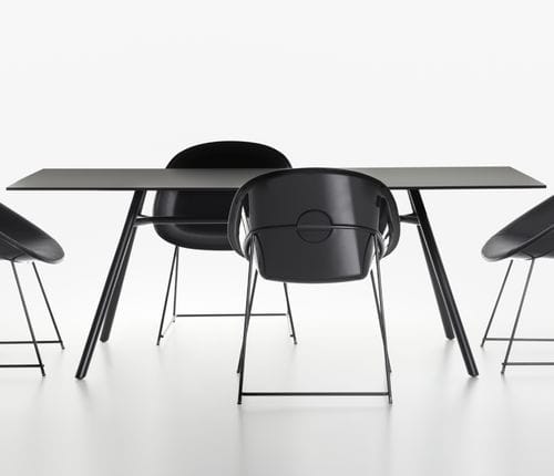 Moderner Tisch - MART - PLANK - Esche / HPL / Gestell aus Aluminium