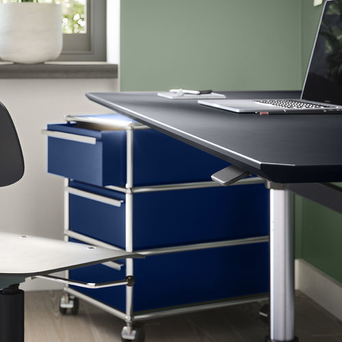 Metall-Schreibtischcontainer - USM Haller - USM Modular Furniture - mit 3 Schubladen / auf Rollen / Modular