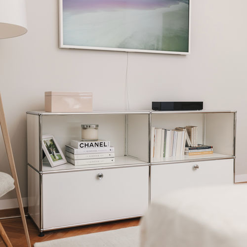Modernes Multimedia-Möbel - USM Haller - USM Modular Furniture - mit Regal / Metall