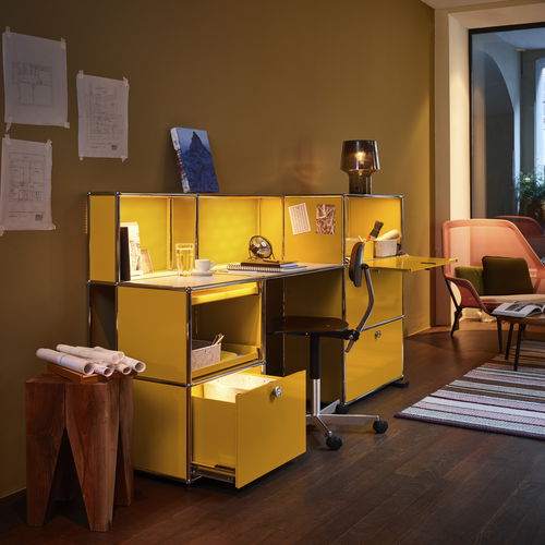 Schreibtisch mit integrierten Stauraum / für Gewerbegebrauch - USM Haller E - USM Modular Furniture