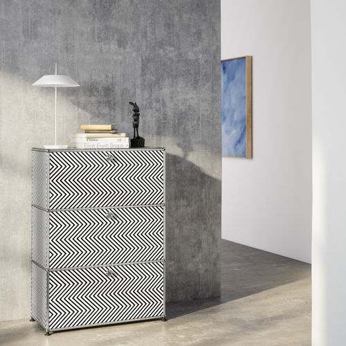 Hohes Sideboard - ZIGZAG - USM Modular Furniture - modern / Metall / mit 4 Beinen
