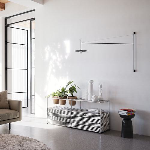 Modernes Sideboard - USM Haller - USM Modular Furniture - Metall / mit Regal / modular