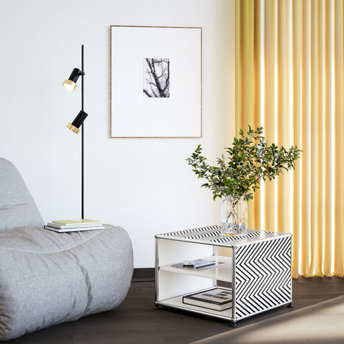 Moderner Beistelltisch - ZIGZAG - USM Modular Furniture - Metall / Gestell aus Metall / rechteckig