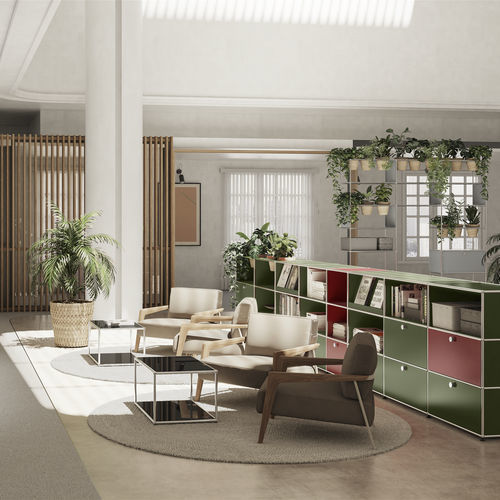 Modul-Bücherregal - USM Haller - USM Modular Furniture - niedrig / Trennwand / modern