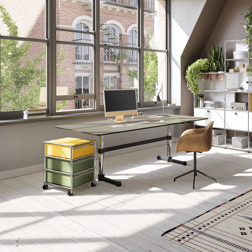 Metall-Schreibtischcontainer - USM Haller - USM Modular Furniture - mit 3 Schubladen / auf Rollen