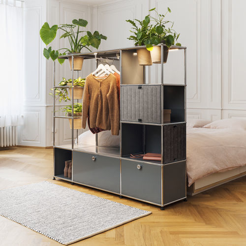 Modul-Kleiderschrank - USM Haller Soft Panel – Grey - USM Modular Furniture - modern / Synthetikfaser / Recyclingkunststoff