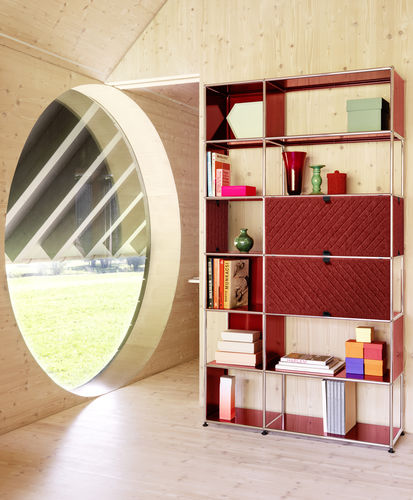 Modulregal - USM Haller Soft Panel – Red - USM Modular Furniture - selbsttragend / modern / Synthetikfaser