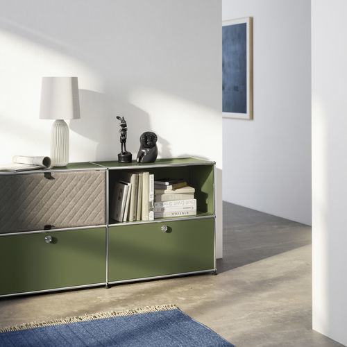 Modernes Sideboard - USM Haller Soft Panel – Taupe - USM Modular Furniture - Synthetikfaser / Recyclingkunststoff / Metall