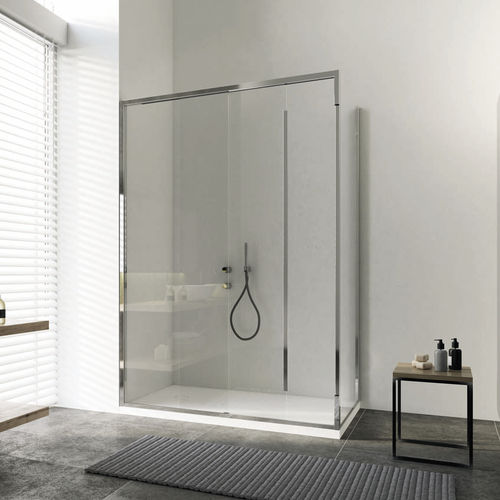 Badewannen-Duschwand / Schiebe - ARAXIS - calibe - Hartglas / eingerahmt