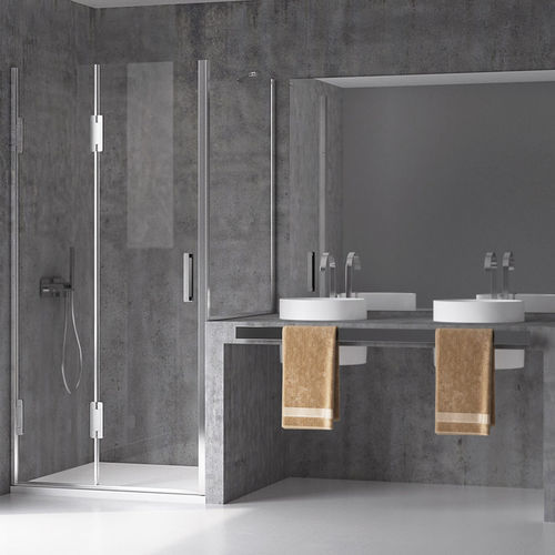 Edelstahl-Duschkabine - THIESI - calibe - Aluminium / faltbar / für Eckeinbau