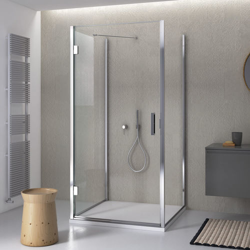 Glas-Duschkabine - calibe - Edelstahl / Aluminium / einflügelig