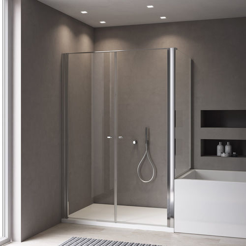 Edelstahl-Duschkabine - calibe - Aluminium / für Eckeinbau / für Privatgebrauch