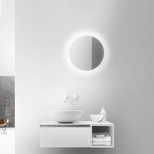 Wandhängender Waschtisch-Unterschrank - QUATTRO.ZERO - FALPER - Cristalplant® / modern / ohne Tür