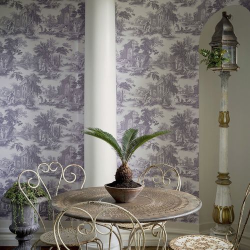 Klassische Tapete - Villandry - Cole&Son - Stoff / Szenen / weiß
