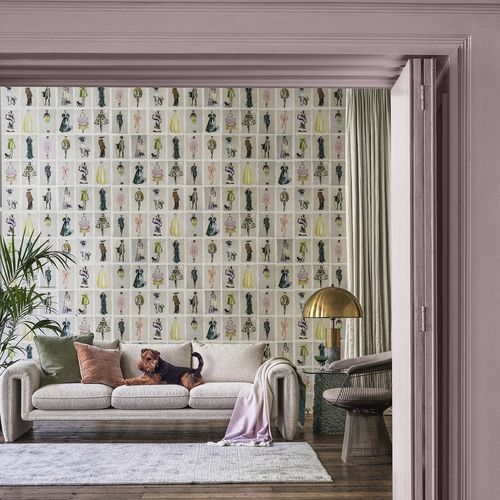Moderne Tapete - Couture Carousel - Cole&Son - Stoff / monochrom / mit Personenmotiv