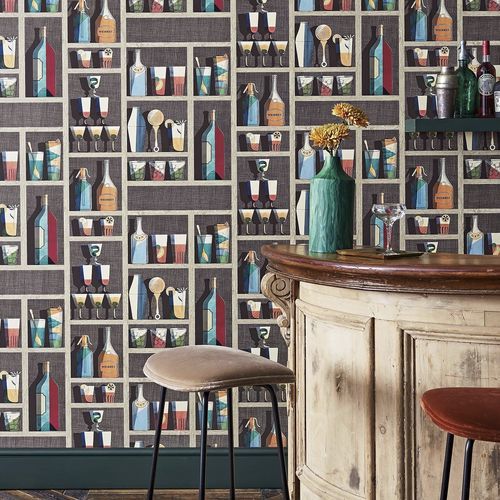 Moderne Tapete - Cocktails - Cole&Son - Stoff / Motiv / weiß