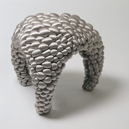 Hocker / originelles Design - BUBBLES - Aqua Creations - Stoff / Polster / silberfarben
