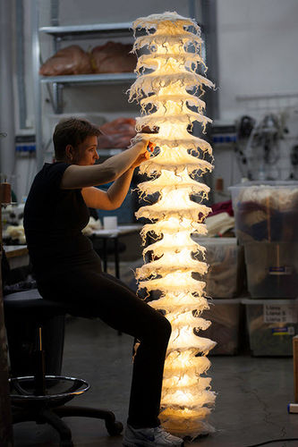 Leuchtsäule / originelles Design - APAYA: TINKA - Aqua Creations - Stoff / fluoreszierend / für den Innenraum