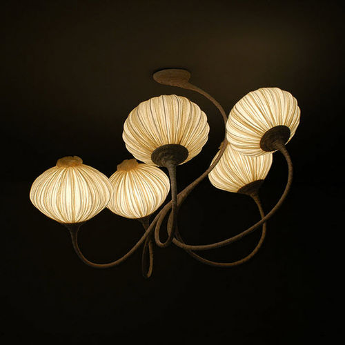 Kronleuchter / originelles Design - PALM: 5 PALMS - Aqua Creations - Metall / Seide / mit Glühlampe