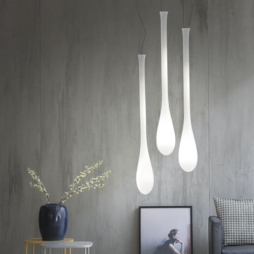 Hängelampe - LACRIMA - Vistosi - geblasenes Glas / modern / mit Kabel