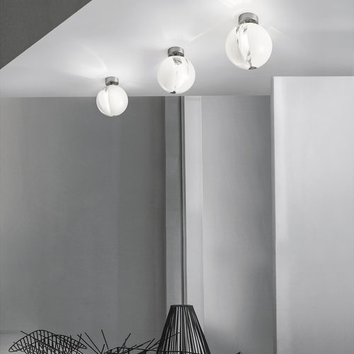 Moderne Deckenleuchte - POC - Vistosi - rund / Glas / LED
