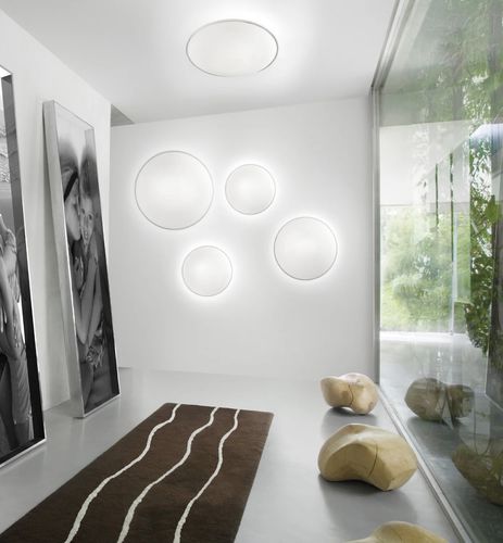 Moderne Deckenleuchte - AURORA - Vistosi - rund / Glas / Satin