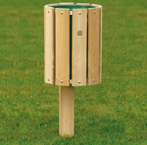 Park-Abfallbehälter - ORCHIDEA  - Pircher Oberland - bodenstehend / Holz / ohne Deckel