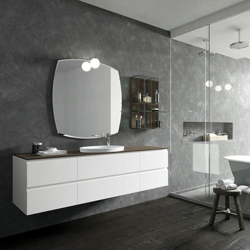 Wandhängender Waschtisch-Unterschrank - GOLA 09 - ARCHEDA - HPL / Glas / modern
