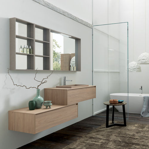 Wandhängender Waschtisch-Unterschrank - TULLE 01 - ARCHEDA - HPL / modern / ohne Tür