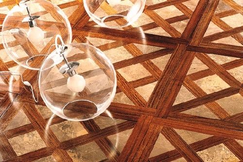 Massivparkett - JACQUELINE - PARQUET IN - mit Marmor Intarsien / geölt / verklebt