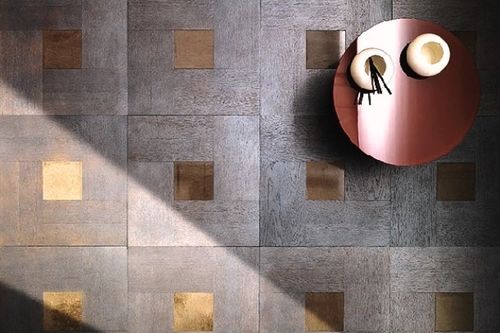 Massivparkett - DIAMOND SATIN - PARQUET IN - mit Marmor Intarsien / matt / verklebt