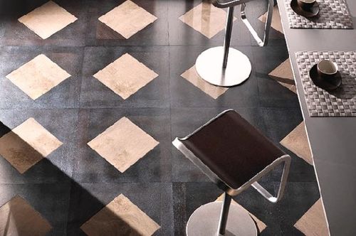 Massivparkett - GRACE SATIN - WENGE - PARQUET IN - mit Marmor Intarsien / gestrichen / verklebt