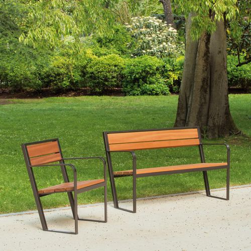 Moderner Stuhl - PRAGUE 110 - AREA - für Garten / Holz / Gestell aus Stahl
