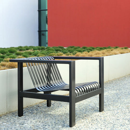 Moderner Clubsessel - SOFIA - AREA - Metall / für Außenbereich / für öffentliche Bereiche