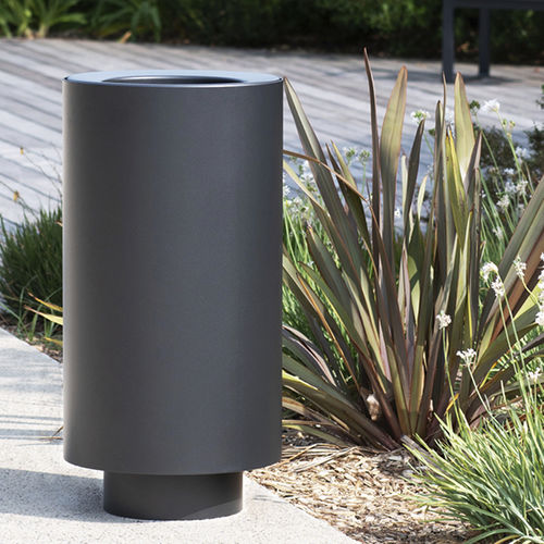 Stahl-Abfallbehälter - LILAS - AREA - Aluminium / für Außenbereich / System