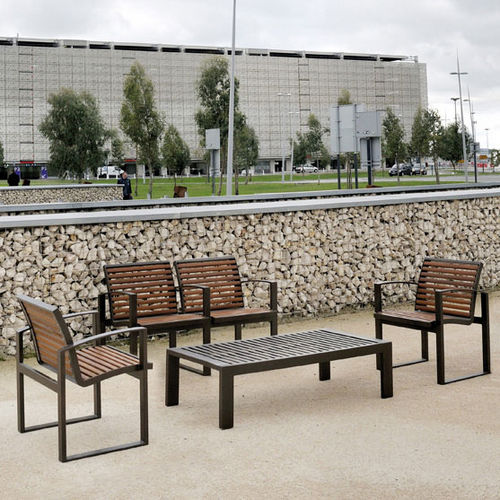 Moderne Tisch- und Stuhlkombination - NEWPORT  - AREA - Holz / für öffentliche Bereiche
