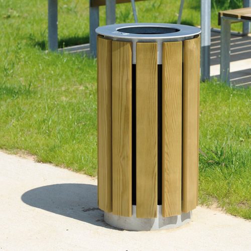 Abfallbehälter / galvanisiertem Stahl - MARIUS - AREA - Kiefer / Einzel / modern